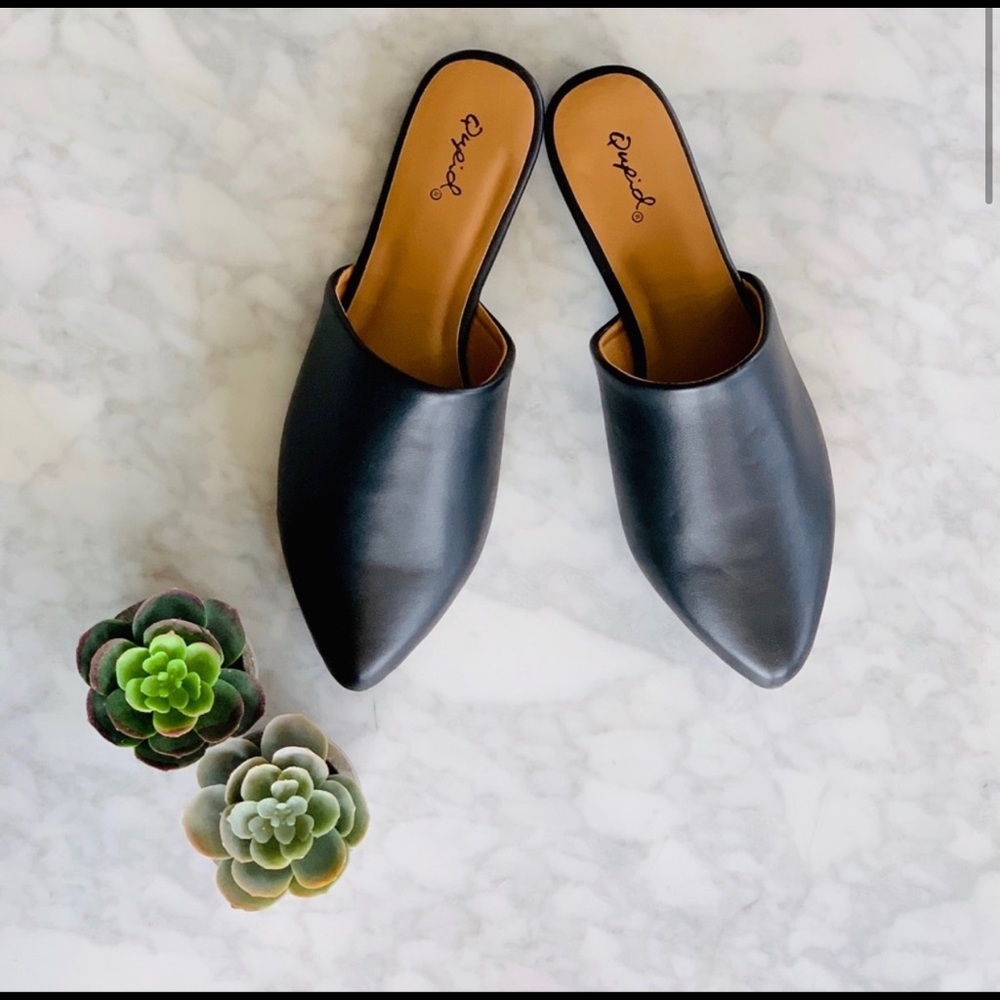 2 PAIRS LEFT! Vegan Leather Mule Slide Flats - Picture 2 of 4